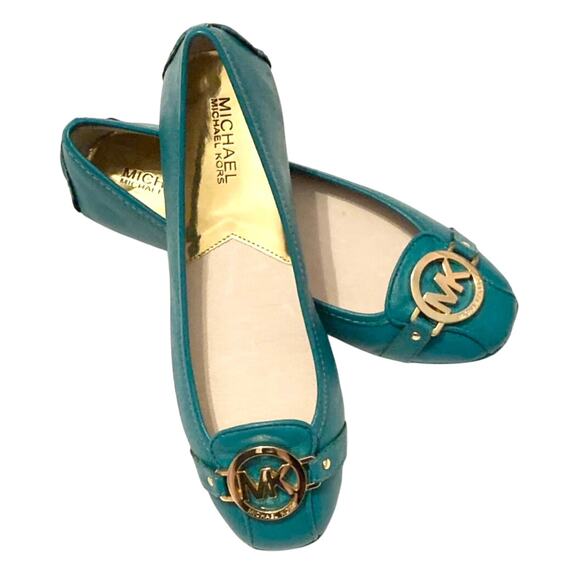 Michael Kors Womens Shoes Green Fulton Moccasins Flats 7 Leather Upper Slip On - Picture 1 of 15